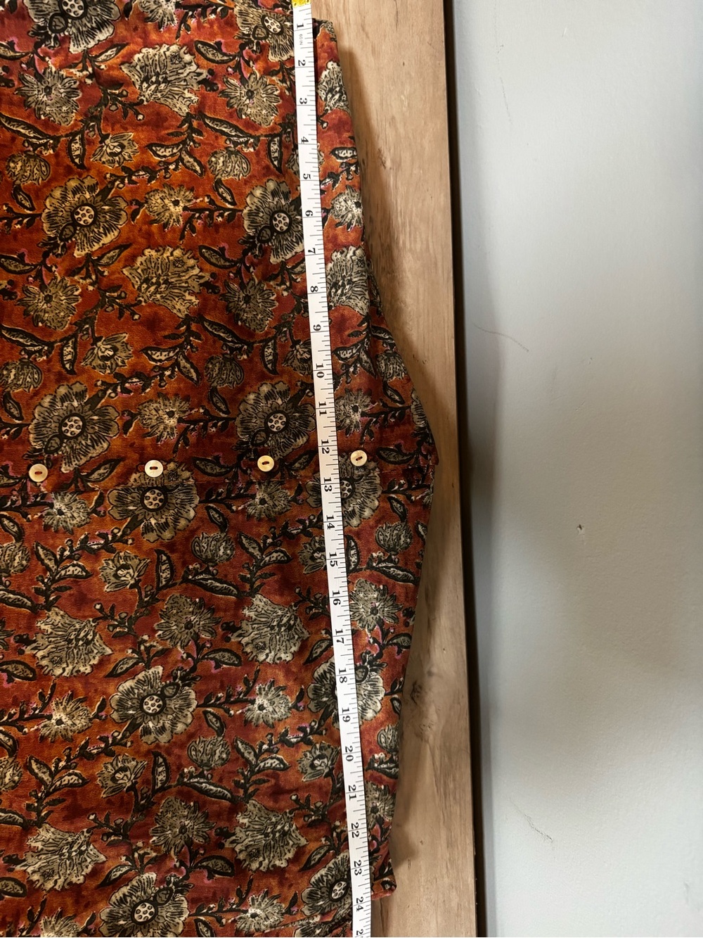 NATURAL LIFE Long Sleeve Floral Maxi Shirt Dress in Rust Brown and Olive - Picture 12 of 13
